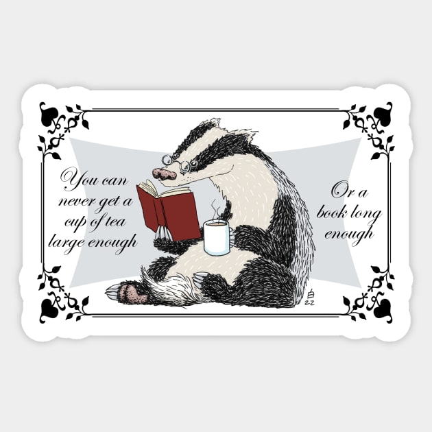 Bookish Badger Sticker by shiro